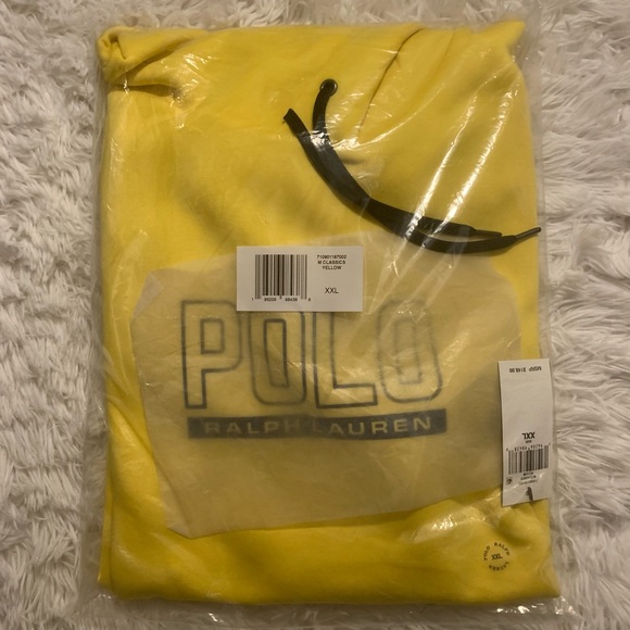 Polo Ralph Lauren Yellow Hooded Sweatshirt Hoodie - Picture 2 of 6